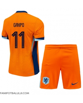Țările de Jos Cody Gakpo #11 Echipament de Fotbal Replică European 2024 Copii Acasa (+ Șorturi)